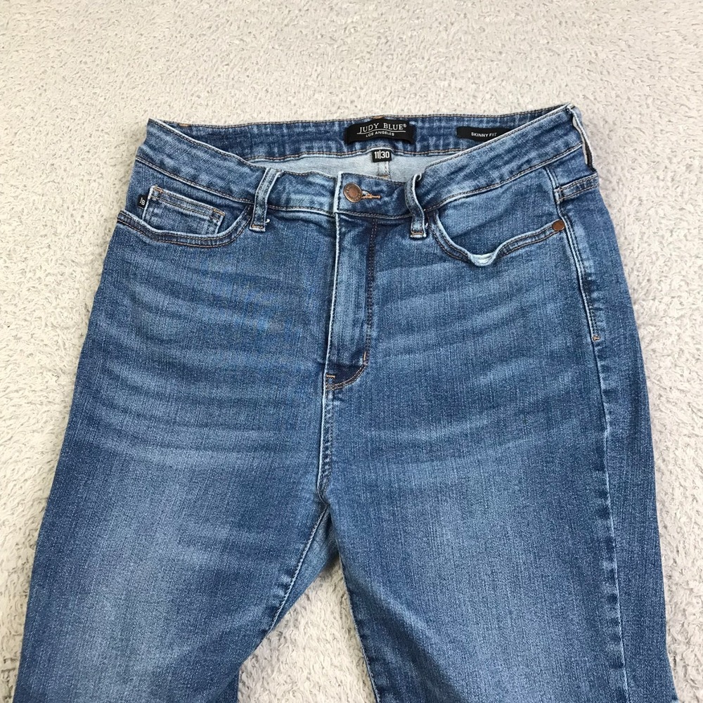 Judy Blue Jeans Womens 11/30 High Rise Skinny Fit Medium Wash Stretch Denim - Picture 3 of 16